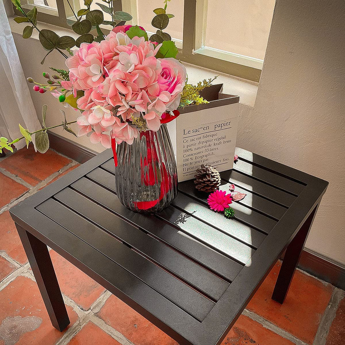 Time to freshen up your outdoor space?Patio side table would be good choices!