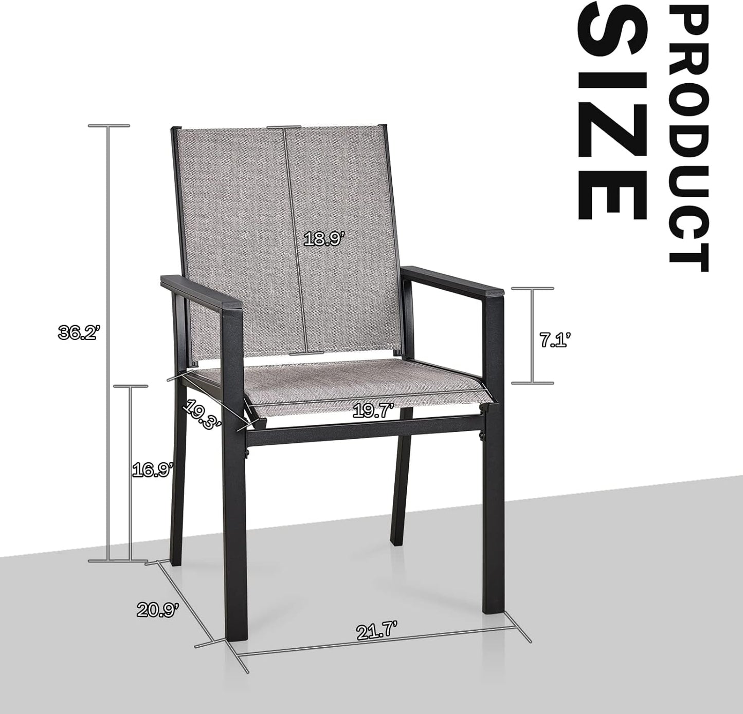 9 Pieces Patio Dining Set for 8, Extendable 78.8" Rectangle Dining Table and 8 Textilene Chairs