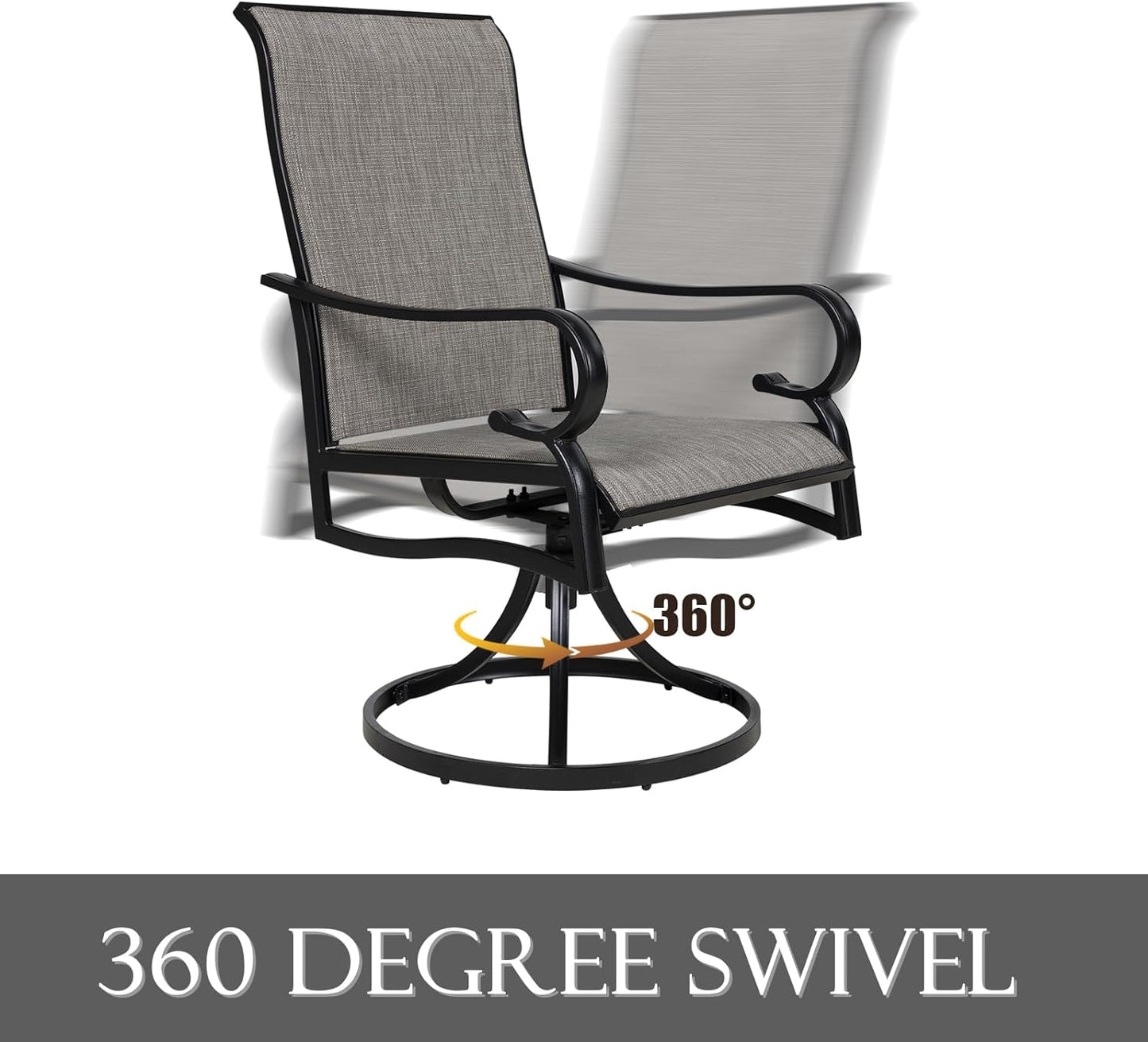 4 PCS Patio Dining Swivel Rocking Chairs Set of 4 Outdoor Textilene High Back Rocker Chairs for Outside Dinner Room Backyard Front Porch Pool Deck