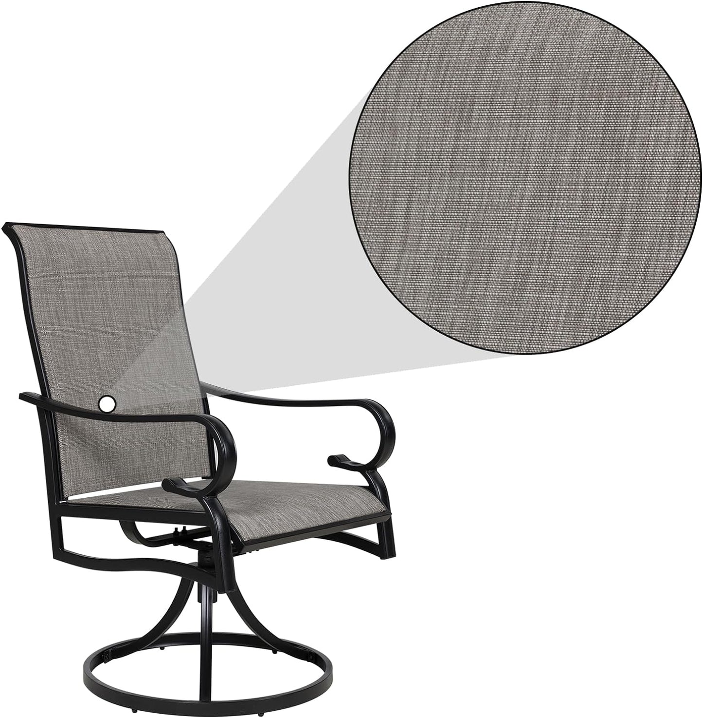 4 PCS Patio Dining Swivel Rocking Chairs Set of 4 Outdoor Textilene High Back Rocker Chairs for Outside Dinner Room Backyard Front Porch Pool Deck