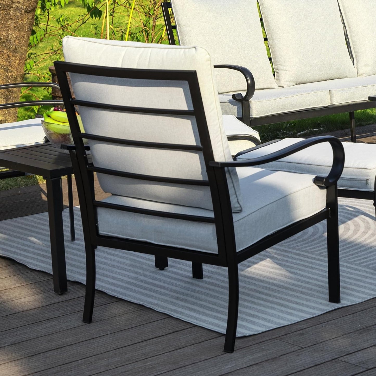 6-piece Patio Conversation Set with Cushions for 4-6 Persons