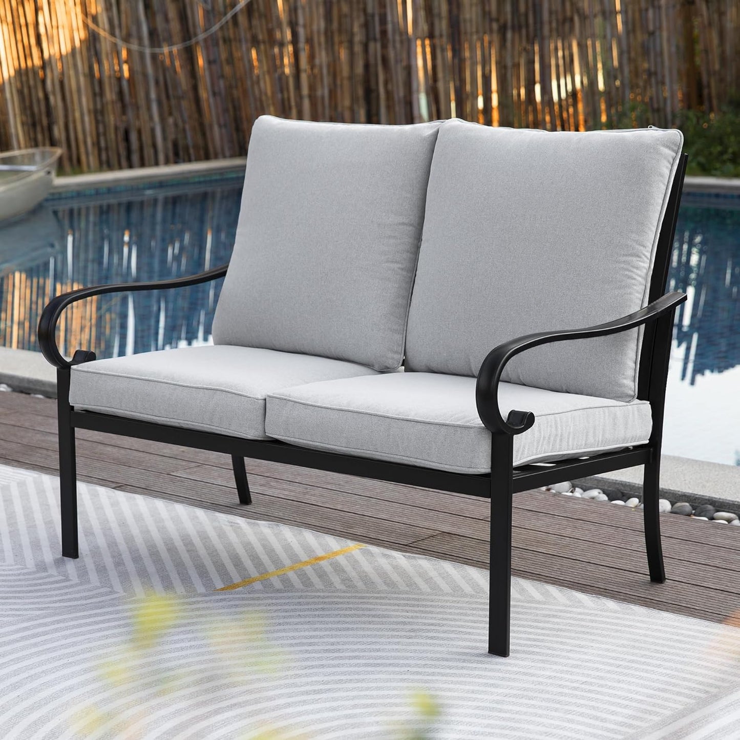 6-piece Patio Conversation Set with Cushions for 4-6 Persons