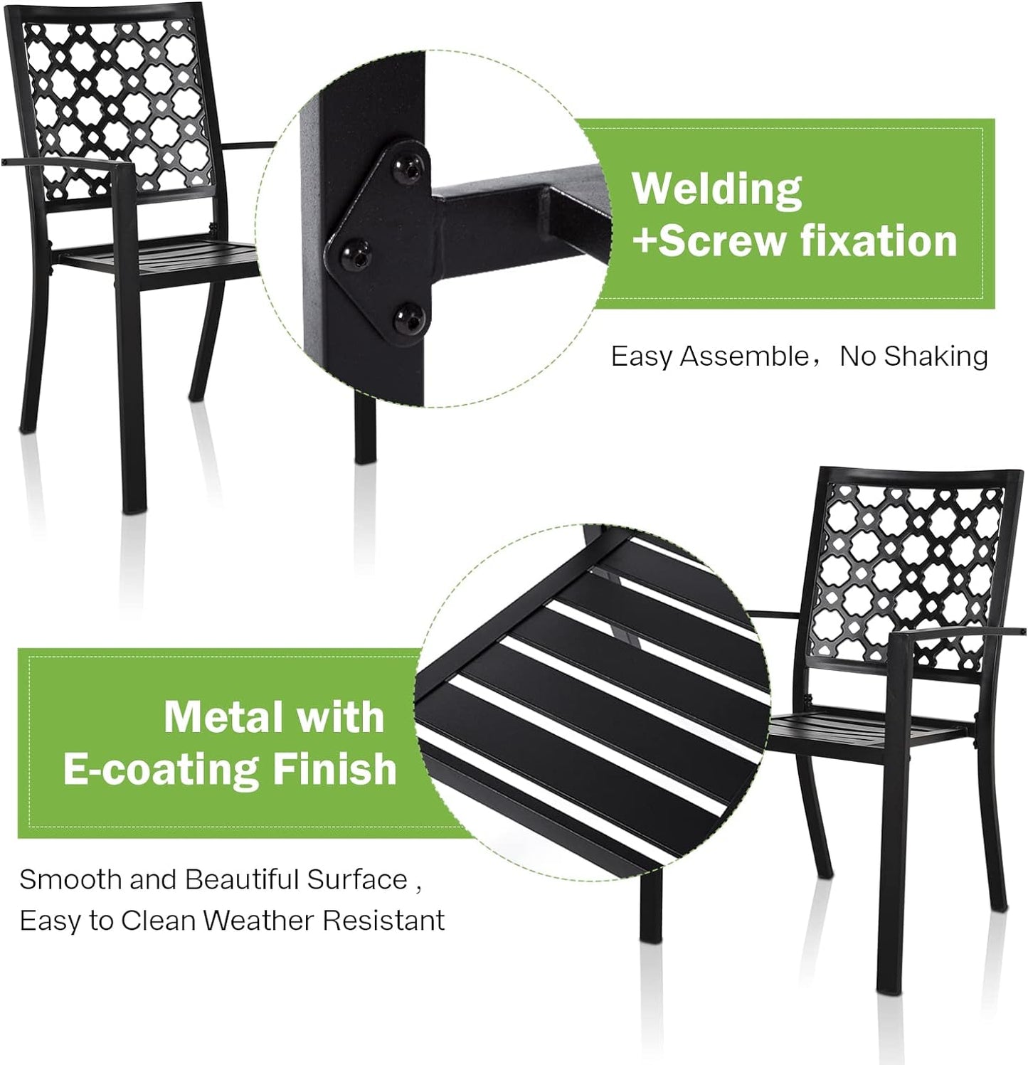 6-Piece Patio Dining Set with Bench, 4 Stackable Chairs & 61.2" Metal Bench & 63" Rect Table (1.6"-2" Umbrella Hole)