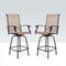 Outdoor Swivel Bar Stools Set of 2 Height Chairs All Weather Furniture Textilene for Garden Backyard